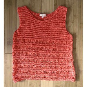 Olive & Oak orange crochet knit sleeveless top L